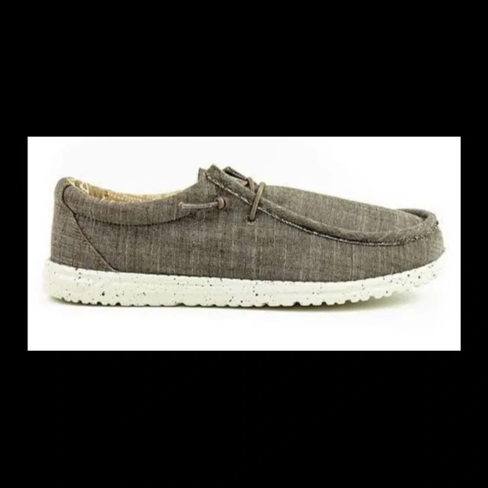 CREVO RONNIE CANVAS BOAT SHOE FLEXIBLE SIZE 10 GRAY